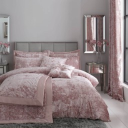 Crushed Velvet Duvet Cover Set Pink Blush Pink