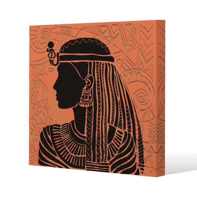 Egyptian Women on Orange (Canvas Print) / 61 x 61 x 4cm Multi