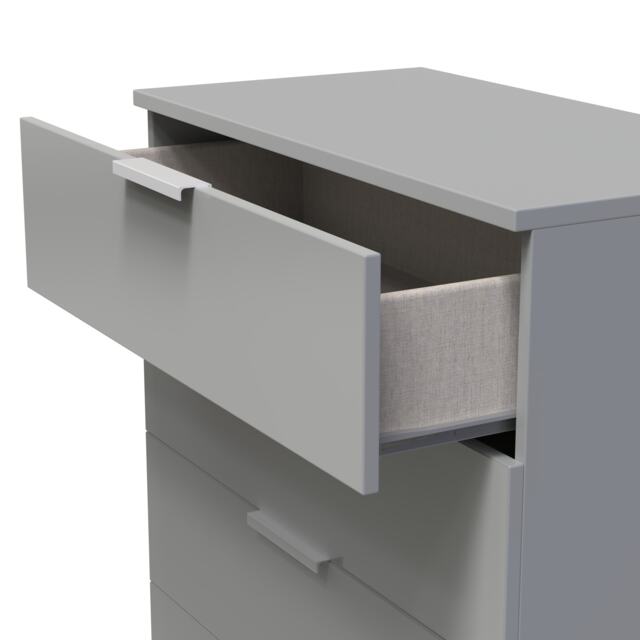 Dover 4 Drawer Chest of Drawers in Uniform Grey & Dusk Grey (Ready Assembled) Grey Uniform Grey & Dusk Grey