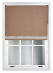 FURNISHED Thermal Blackout Roller Blinds with Diamante Edge Made to Measure Window Shade Brown Brown (W) 150cm x (L) 210cm