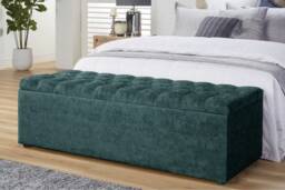180cm Chesterfield Ottoman Storage Box -Upholstered Blanket Box - Charcoal Naple Ottoman Bench