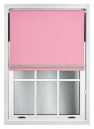 FURNISHED Thermal Blackout Roller Blinds with Diamante Edge Made to Measure Window Shade Pink Pink (W) 150cm x (L) 210cm