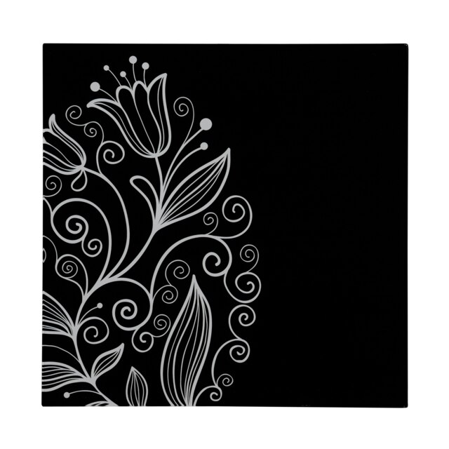 Tulip Black Frame Glass Print Black