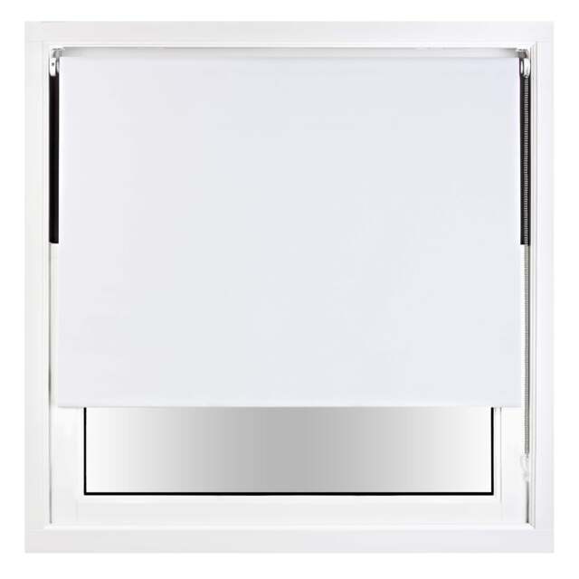 Blackout Roller Blind 180cm Wide x 165cm Long Metal Fittings White White