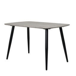 Aspen Grey Oak Effect 120cm Rectangular Dining Table with 4 Straight Stitch Upholstered Fabric Chairs - Modern Dining Set Blue One Size 1