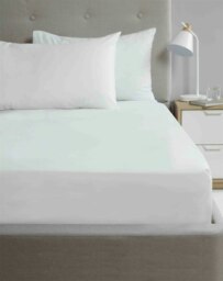 180 TC Percale Microfibre Fitted Sheet - White - Single