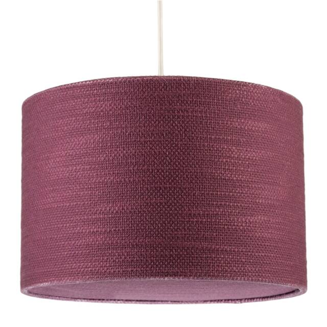 Tawny Port Burgundy Textured Linen Pendant Light Shade with Diffuser