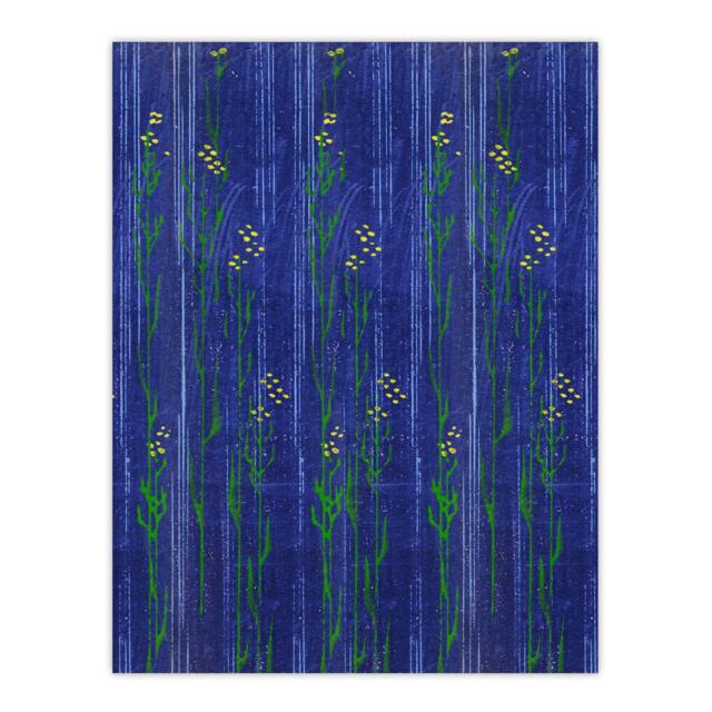 "Vintage Japanese Blue Floral Pattern Vintage Wall Art Print Korin 12x16"""
