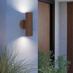 EGLO Tomelloso Modern Outdoor Up & Down Wall Light Brown Black