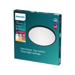 Philips LED Superslim 15W Ceiling Light Black