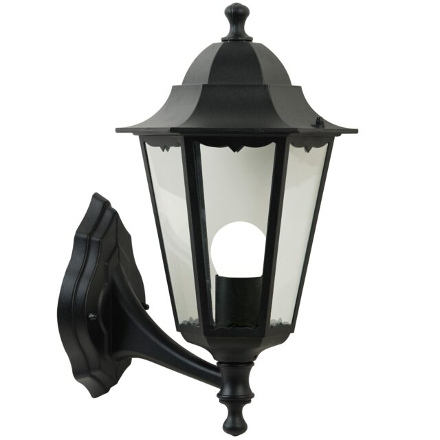 Nordlux Cardiff Outdoor Wall Light Black Aluminium Solar E27 Sensor Weatherproof - Mains Powered, IP44 Black Black