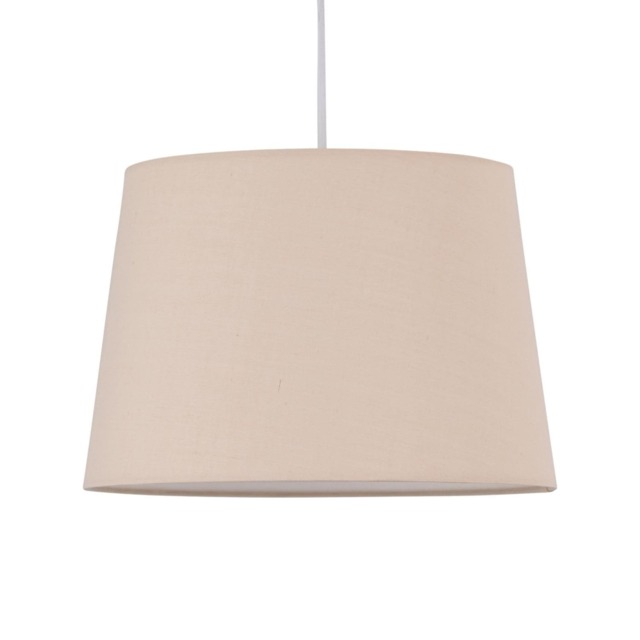 Natural Cotton 28cm Tapered Cylinder Pendant or Lamp Shade Brown Medium 1