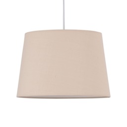 Natural Cotton 28cm Tapered Cylinder Pendant or Lamp Shade Brown Medium 1