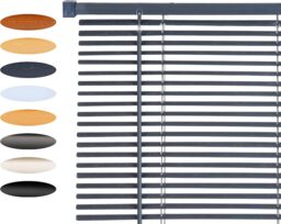 Lister Cartwright 25mm PVC Venetian Blinds Windows Easy Fit Child Safety Included (Steel Textured, 60 cm Width x 160 cm Drop)