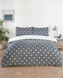 Northern Stars Microfibre Complete Duvet Set with Pillowcase and Fitted Sheet Grey Single 1
