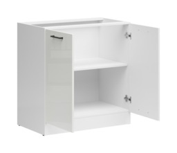 Kitchen Base Unit 800mm Cabinet 2 Door 80cm Cupboard Chalk White Gloss Storage Freestanding Modular Junona