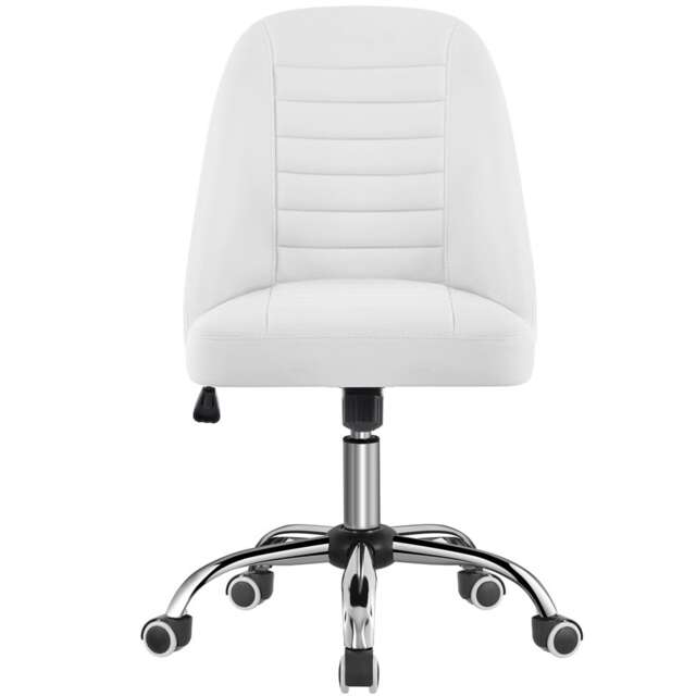 Yaheetech Faux Leather Mid Back Desk Chair for Home Office