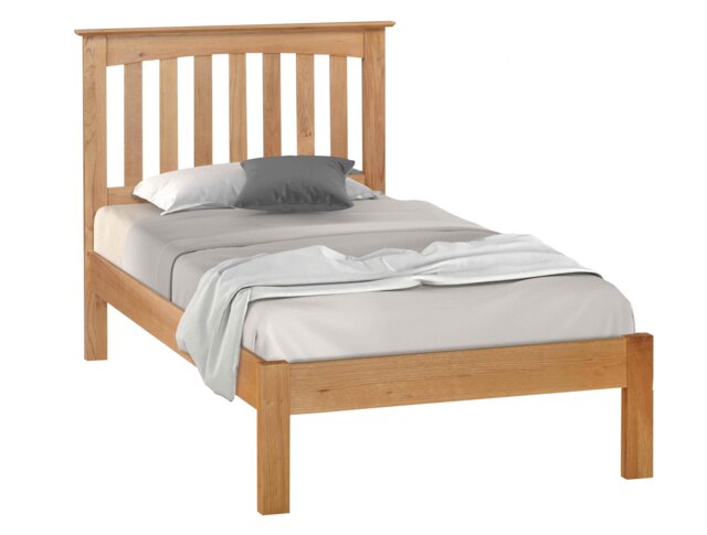 3ft Single Real oak,Solid,strong,wood bed frame.Low foot end wooden bedstead Clear