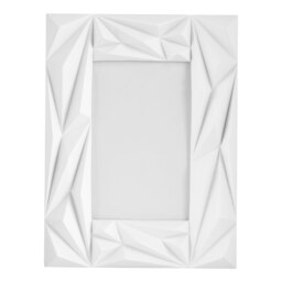 Orsina Prisma White 4x6 Photo Frame, Geometric Wire Design With Matte White Finish, Freestanding Or Wall-Mounted