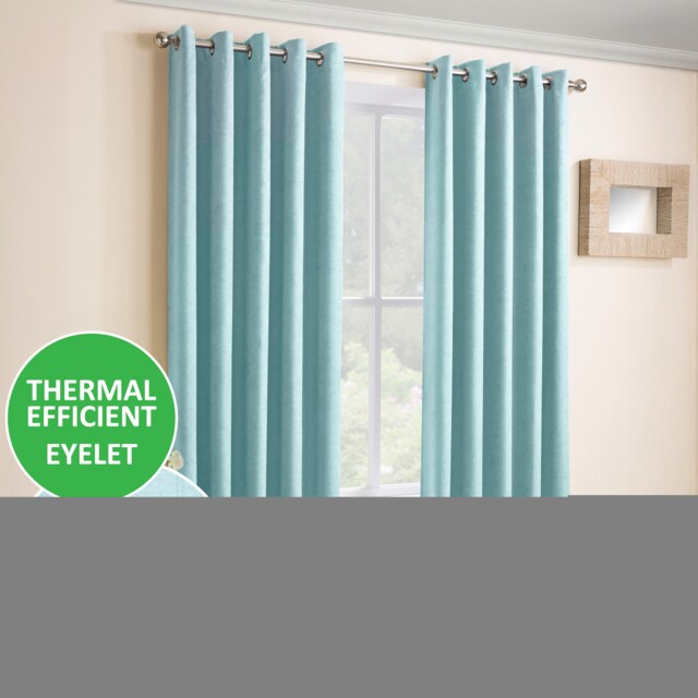 Enhanced Living Vogue Sky Blue 90 x 72 inch (229x183cm) Eyelet Thermal Noise reducing Dim Out Curtains (PAIR)