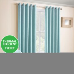 Enhanced Living Vogue Sky Blue 90 x 72 inch (229x183cm) Eyelet Thermal Noise reducing Dim Out Curtains (PAIR)