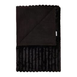 Catherine Lansfield Cosy Ribbed Faux Fur Soft 130x170 cm Blanket Throw Black