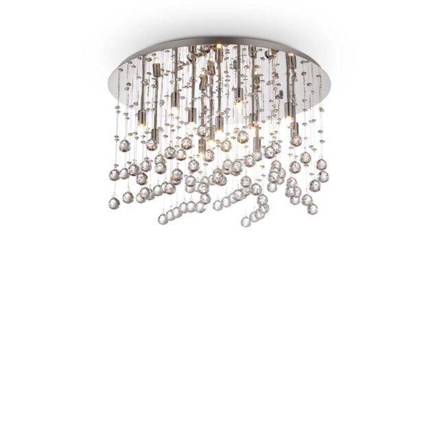Moonlight 12 Light Large Semi Flush Ceiling Pendant Chrome, G9