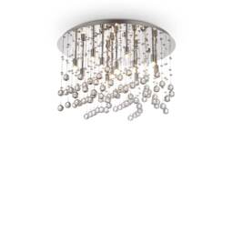 Moonlight 12 Light Large Semi Flush Ceiling Pendant Chrome, G9