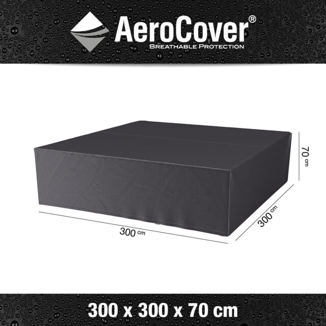 Platinum AeroCover Square Garden Set Waterproof and Breathable Ripstop Polyester Cover W300 x D300 x H70 cm