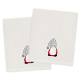Embroidered Gonk Christmas Hand Towels - Pack of 2 Grey Grey Hand towel 2