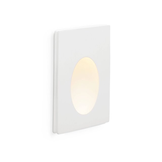 Plas LED 1 Light Indoor Recessed Wall Light White Plaster