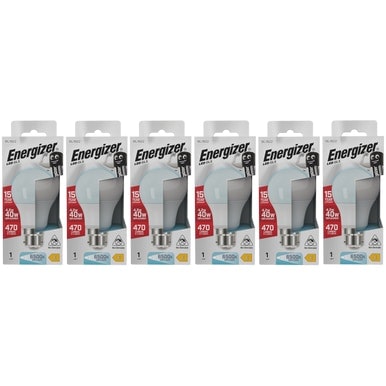 Energizer LED GLS B22 470lm 4.2W 6500K (Daylight) Light Bulb - Pack of 6