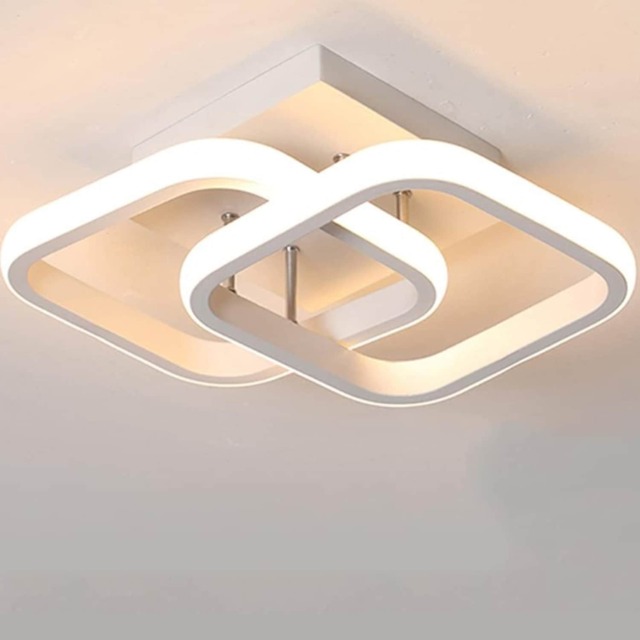 Ceiling Light LED 2 Square 22 W White