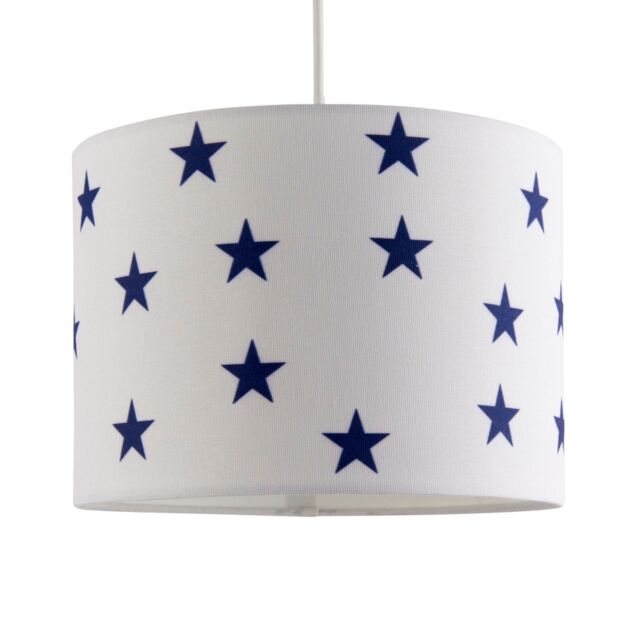 Stars - Navy Blue 25cm Easy Fit Pendant Fabric Shade