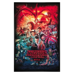Gloss Black Framed Stranger Things Seasons Montage Maxi Poster Multi