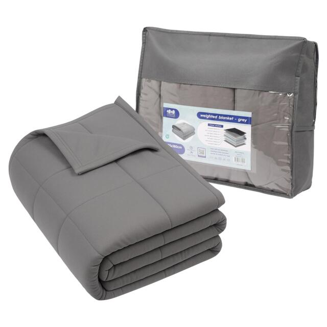 Harbour Housewares Weighted Blanket with Storage Bag - 125 x 180cm - 6kg - Grey