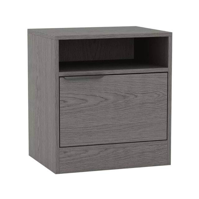 URBNLIVING 1 Door Bedside Table With Storage Grey Cedar Grey 1 Unit