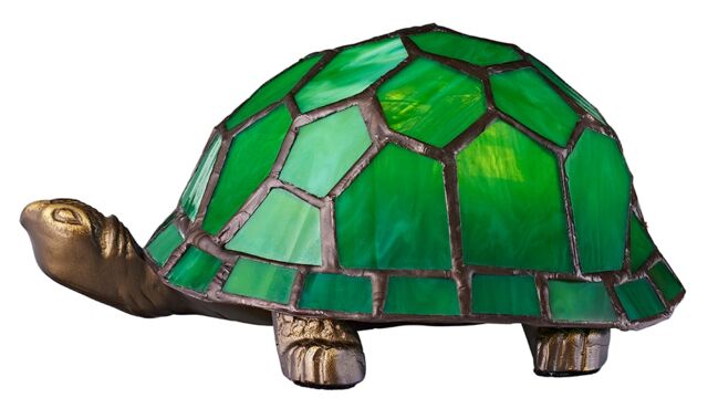 Beautifully Hand Crafted Green Glass Tortoise Tiffany Lamp Green Green 1