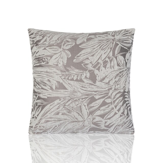 Botanic Floral Soft Chenille 45cm x 45cm Silver Cushion Set of 4 Silver White 45cm x 45cm x 10cm 4