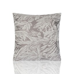 Botanic Floral Soft Chenille 45cm x 45cm Silver Cushion Set of 4 Silver White 45cm x 45cm x 10cm 4