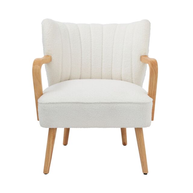Enzo Boucle Teddy Accent Chair Cream Cream