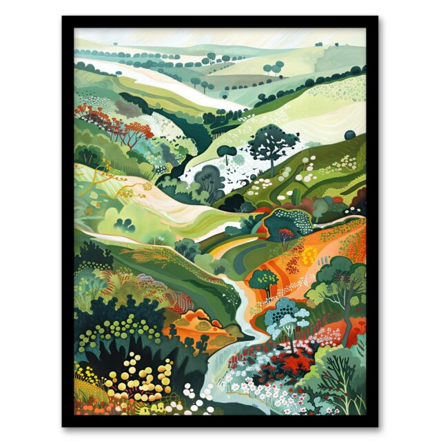 Otley Chevin Forest Park Living Room Home Decor Black Framed Wall Art Print A4