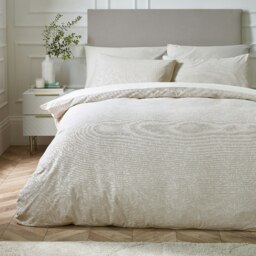 Catherine Lansfield Corded Leaves Duvet Cover Set Champagne Gold Gold Champagne Gold Super King