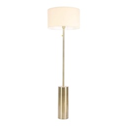 ValueLights Lexy Antique Brass Dimmable Floor Lamp Cream Shade