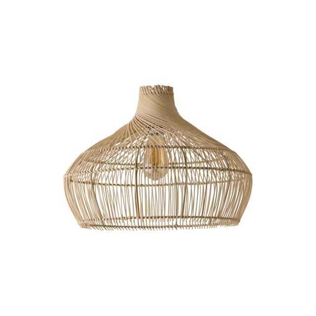ValueLights Anais Natural Wicker Effect Ceiling Shade and Bulb