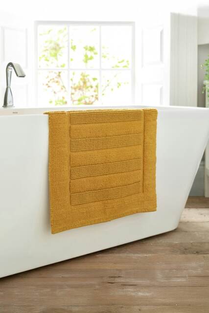 Bliss Pima 100% Cotton Bath Mat 50x80cm – Ultra-Soft 1600GSM Luxury Bathroom Rug Yellow Saffron 50 x 80cm