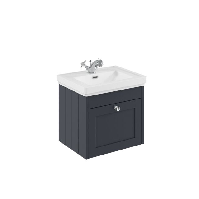 Balterley Wall Hung 1 Drawer Unit with Classic Basin 1 Tap Hole Grey 431 x 500 x 390mm
