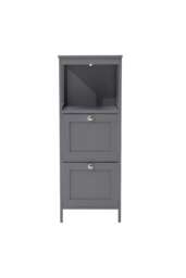 Living and Home Compact Wooden Bathroom Cabinet with Drawers - Grey