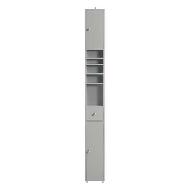 SoBuy BZR34-HG,Slim Freestanding Bathroom Tall Cabinet Grey Grey 1