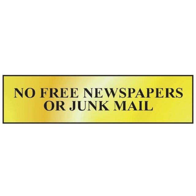 Scan No Free Newspapers Or Junk Mail Sign - Multi Colour - 200 x 50mm